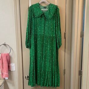 Who What Wear Green Long Sleeve Sequin Midi Dress